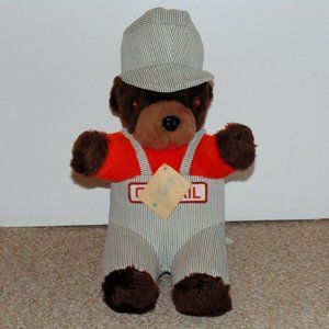 Vintage 1980s Cuddly Toys 15" CN Rail Oscar Mascot Plush Bear with Tags